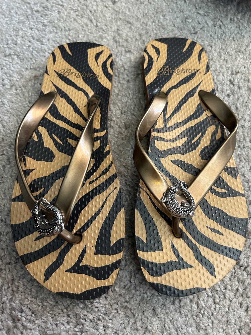 Brighton Zuma Crocodile Flip Flops - Size 7/8